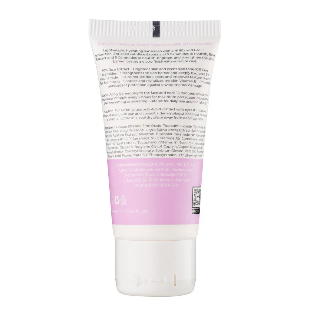 Daily UV Defense Sunscreen SPF 50+ – Rice & 5 Ceramides 50ml