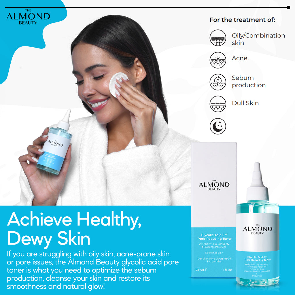 The Almond Beauty Pore Tightening Toner with Glycolic Acid AHA BHA