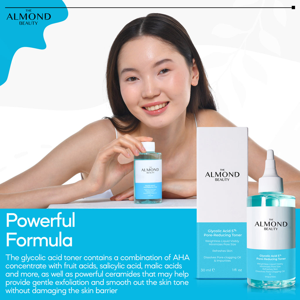 The Almond Beauty Pore Tightening Toner with Glycolic Acid AHA BHA
