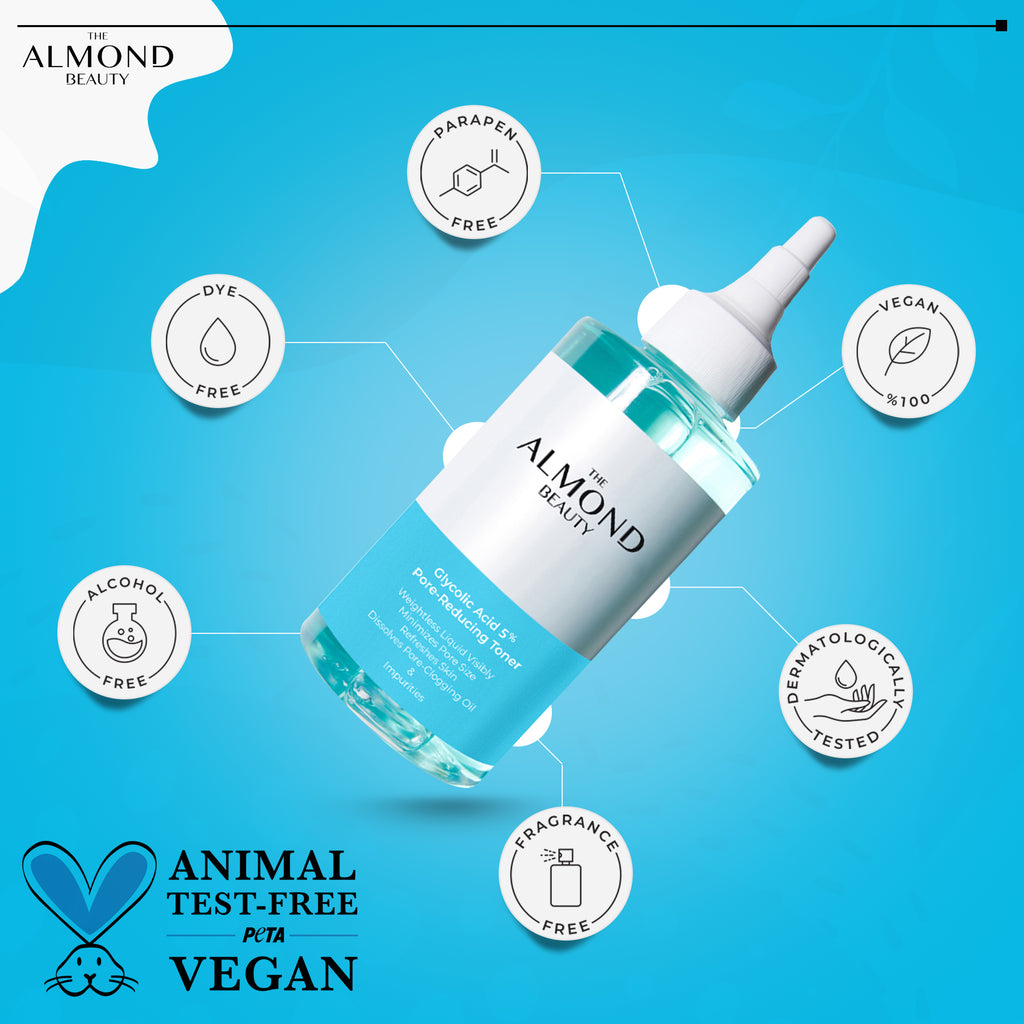 The Almond Beauty Pore Tightening Toner with Glycolic Acid AHA BHA