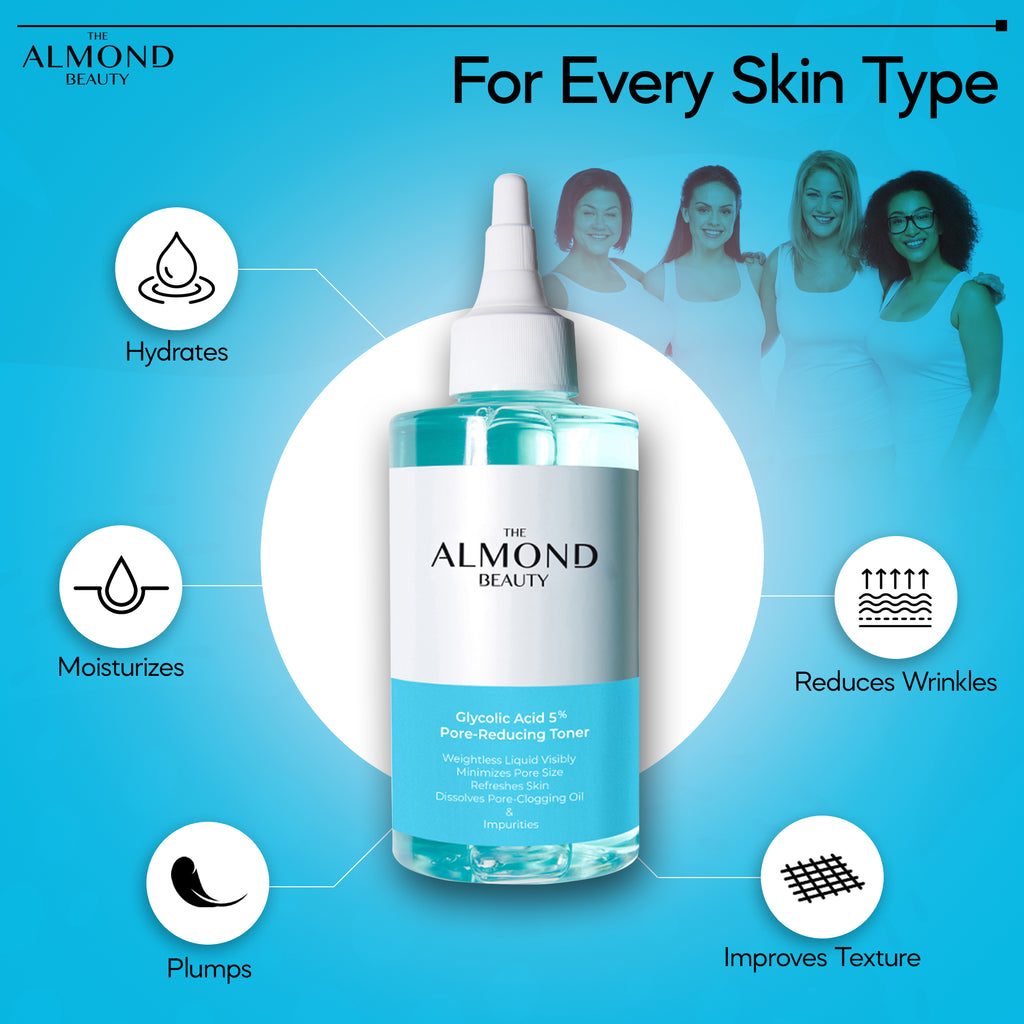 The Almond Beauty Pore Tightening Toner with Glycolic Acid AHA BHA